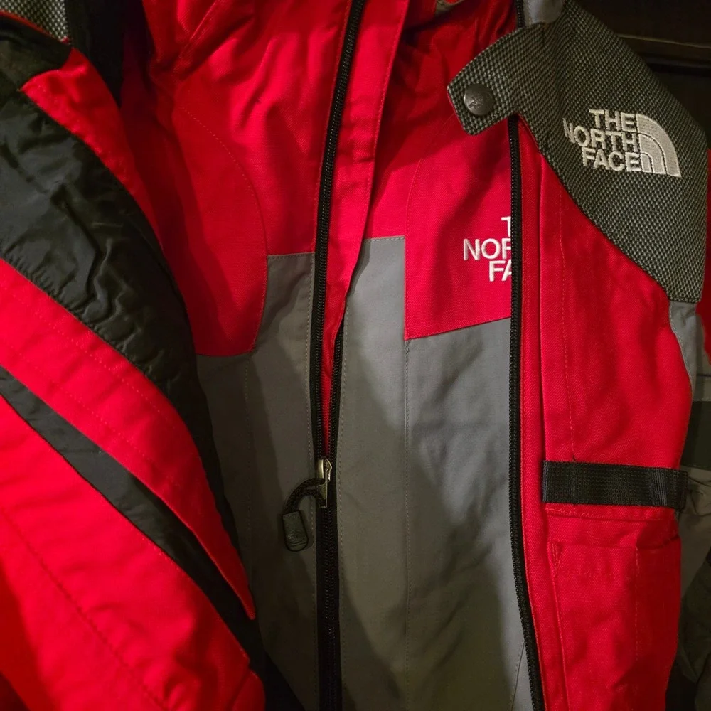 The North Face Steep Tech Jacket Red Grey‎ Technical Ski Coat Mens Medium NWT